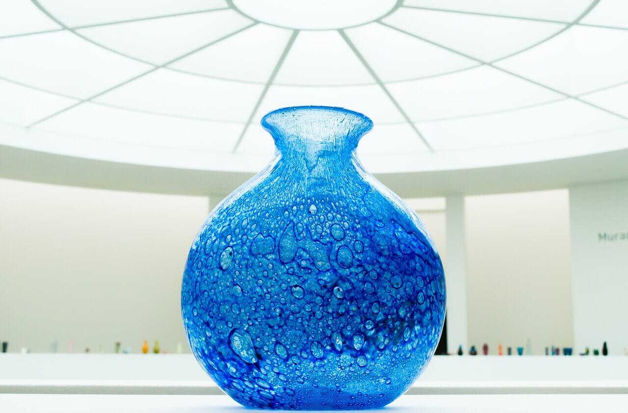 ベネチアンガラス 花瓶 ガラス工芸品 ガラスアート 水族館 魚 