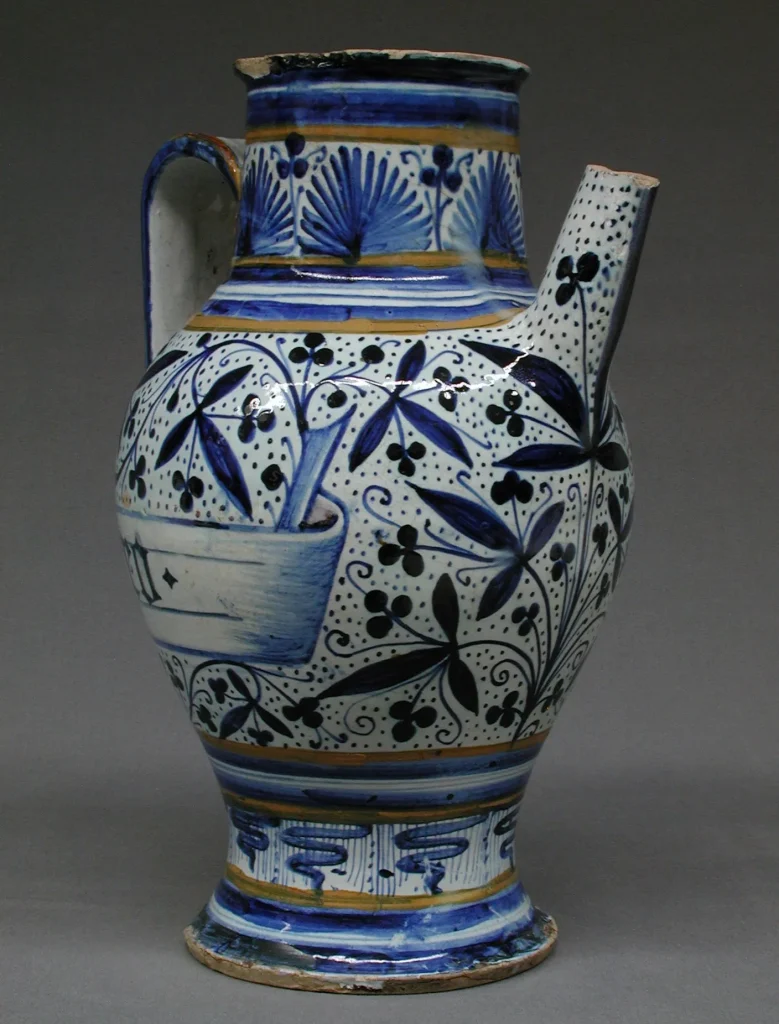 ナポリ(推定)の薬壺、イスラム・スペインの影響がみられる、1470年～90年、メトロポリタン美術館